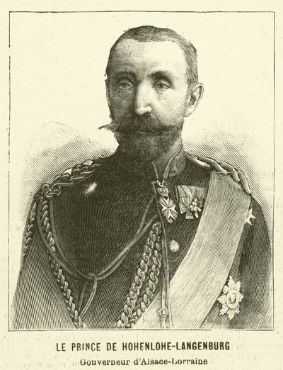 Hermann, Prince of Hohenlohe-Langenburg, German Governor of Alsace-Lorraine by French School